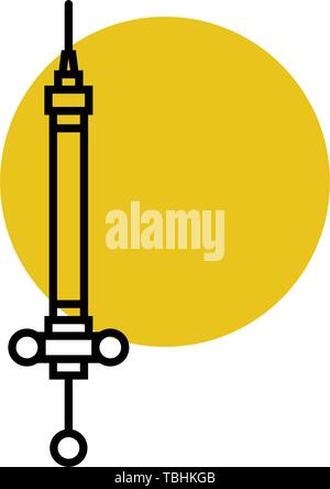 Spritze Symbol auf schwarz-glyph Illustration Vektor. - Vektor Stock Vektor