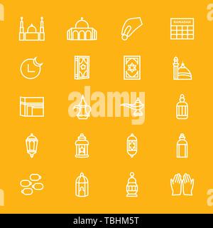 Ramadan Kareem Icons Set-islamischen Icons Set Vector Stock Vektor