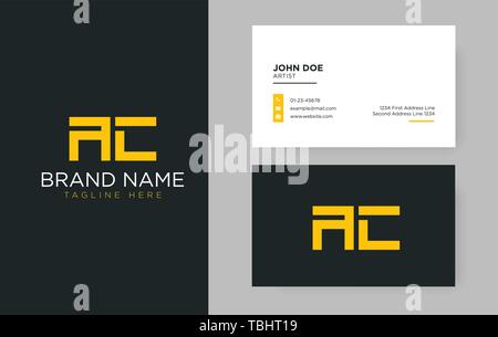Premium schreiben AC-Logo mit einem eleganten corporate identity Vorlage Stock Vektor