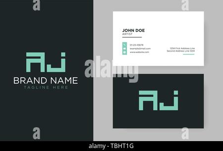 Premium schreiben AJ Logo mit einem eleganten corporate identity Vorlage Stock Vektor