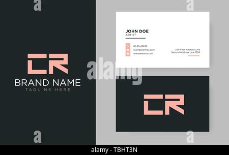 Premium schreiben CR-Logo mit einem eleganten corporate identity Vorlage Stock Vektor