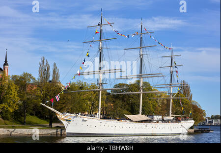 Hostel Segelboot AF Chapman und Skeppsholmen in Stockholm, Schweden Stockfoto