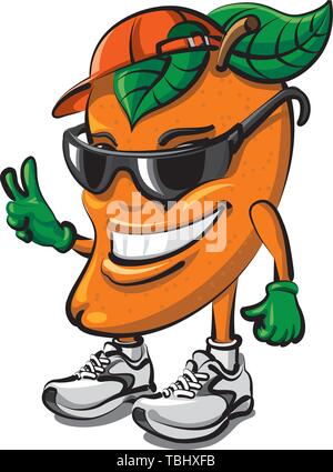 Mango Obst Werbung Cartoon Stock Vektor