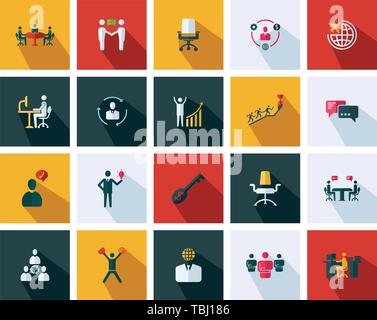 Business Management flachbild Icons Set-Business moderne Wohnung Symbole vektor Sammlung Stock Vektor