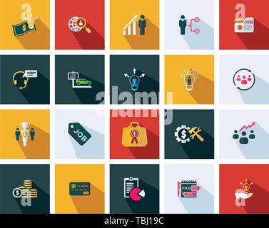 Corporate Development Icons Set-Business Flat Zeichen gesetzt Stock Vektor