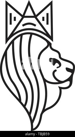 Minimalistische lion Logo schwarz Stock Vektor