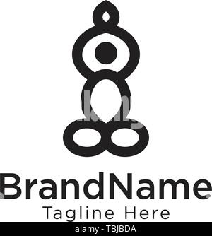 Yoga logo template Vector schwarz Stock Vektor