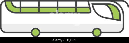 Vector Illustration von Reise-Bus auf weißem Hintergrund Stock Vektor