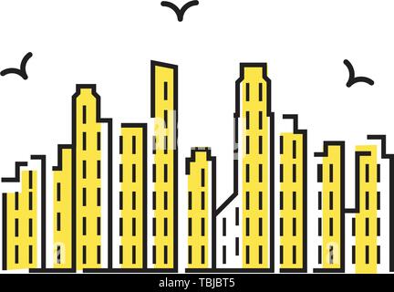 Vektor smart City - Immobilien Logo bunt Stock Vektor