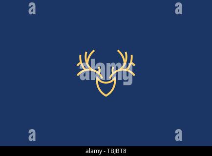 Logo Hirsch abstrakt-Vektor icon Hirschkopf Stock Vektor