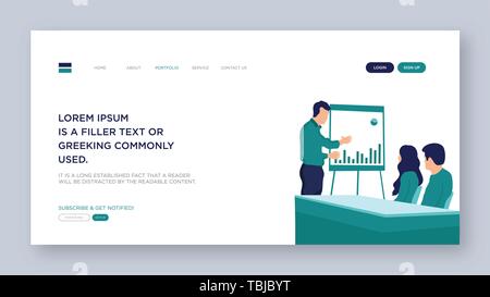 Das Wachstum der Investitionen Präsentation. Business Website template Design. Vector Illustration Konzept der Webseite Design für die Website und mobile Website verst Stock Vektor