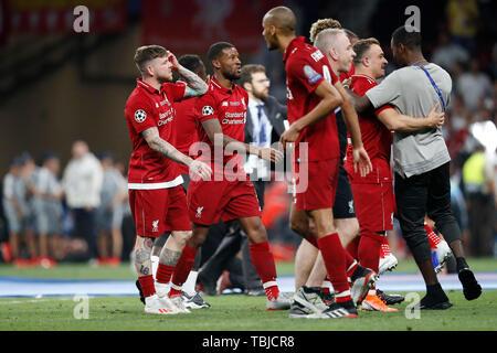 Madrid, Spanien. 01 Juni, 2019. MADRID, 01-06-2019, Wanda Metropolitano Stadion, Saison 2018/2019, Finale der UEFA Champions League. Während das Spiel Tottenham Hotspur - Liverpool Credit: Pro Schüsse/Alamy leben Nachrichten Stockfoto