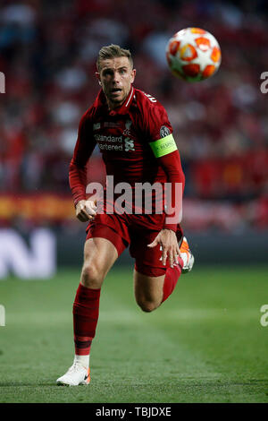 Madrid, Spanien. 01 Juni, 2019. Jordan Henderson von Liverpool während der UEFA Champions League Finale zwischen den Tottenham Hotspur und Liverpool an Wanda Metropolitano am 1. Juni 2019 in Madrid, Spanien. (Foto von Daniel Chesterton/phcimages.com) Credit: PHC Images/Alamy leben Nachrichten Stockfoto