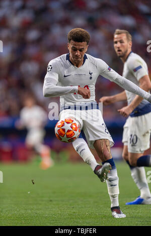 Dele Alli (Tottenham Hotspur F.C.) während der UEFA Champions League Finale zwischen Tottenham 0-2 FC Liverpool im Estadio Metropolitano in Madrid, Spanien, 1. Juni 2019. (Foto von Maurizio Borsari/LBA) Stockfoto