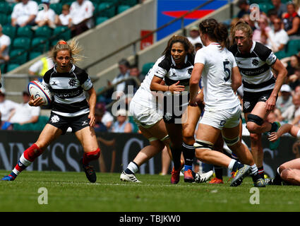 London, Großbritannien. 02 Juni, 2019. LONDON, Vereinigtes Königreich. 02. Juni 2019. Elinor Snowsill von Barbaren Frauen während Quilter Cup zwischen Barbaren Frauen und England Frauen (rote Rosen) in Twickenham Stadium, London, am 02. Juni 2019 Credit: Aktion Foto Sport/Alamy leben Nachrichten Stockfoto