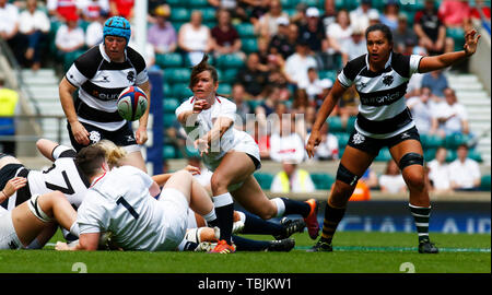 London, Großbritannien. 02 Juni, 2019. LONDON, Vereinigtes Königreich. 02. Juni 2019. Während Quilter Cup zwischen Barbaren Frauen und England Frauen (rote Rosen) in Twickenham Stadium, London, am 02. Juni 2019 Credit: Aktion Foto Sport/Alamy leben Nachrichten Stockfoto