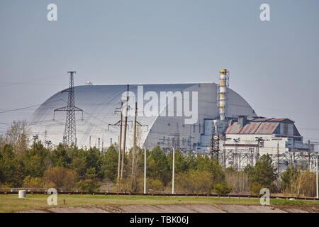 Reaktor Im Kernkraftwerk Tschernobyl Mit Einem Neuen Sarkophag Globale Atomkatastrophe