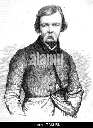 Pierre-Jean David, 1788-1856, französischer Bildhauer, Medaillenträger und Aktive freemaso. Er nahm den Namen David d'Angers, 1880, historische Holzschnitt, Frankreich Stockfoto