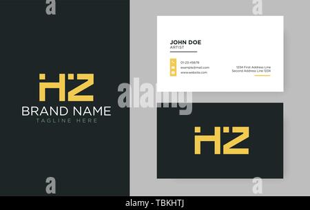 Premium schreiben HZ Logo mit einem eleganten corporate identity Vorlage Stock Vektor