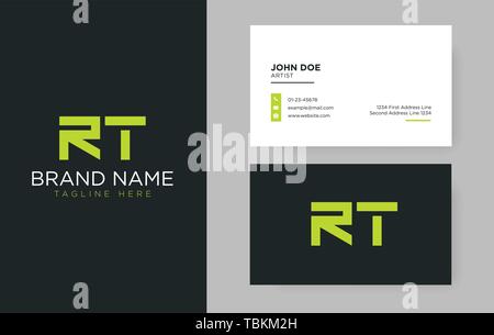 Premium schreiben RT-Logo mit einem eleganten corporate identity Vorlage Stock Vektor