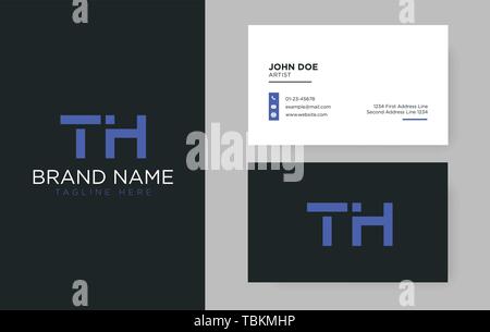 Premium schreiben TH-Logo mit einem eleganten corporate identity Vorlage Stock Vektor