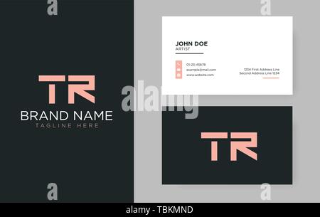 Premium schreiben TR Logo mit einem eleganten corporate identity Vorlage Stock Vektor