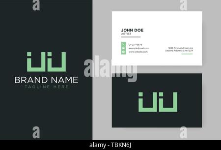Premium schreiben UU-Logo mit einem eleganten corporate identity Vorlage Stock Vektor