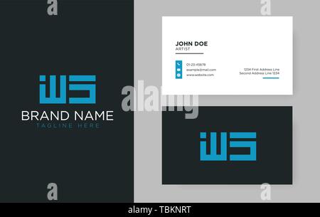 Premium Schreiben WS-Logo mit einem eleganten corporate identity Vorlage Stock Vektor