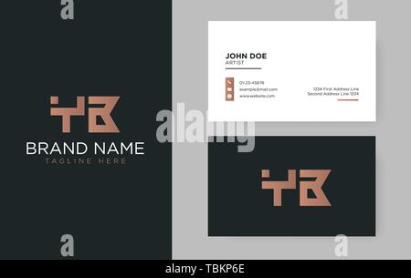 Premium schreiben YB Logo mit einem eleganten corporate identity Vorlage Stock Vektor