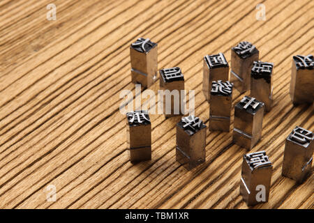 Traditionelle Chinesische Movable Type drucken Stockfoto