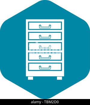 Holzgehäuse mit Schubladen-Symbol einfach Stock Vektor