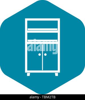 Hölzerne Schrank Symbol einfach Stock Vektor