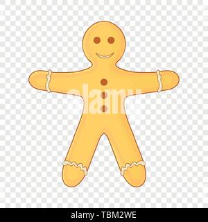 Lebkuchen Mann Symbol, Cartoon-Stil Stock Vektor