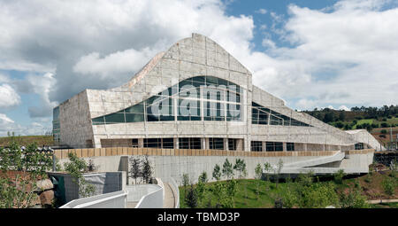 Santiago de Compostela, Spanien, 31. Mai 2019: Ciudad de la Cultura Gebäude. Stadt der Kultur von Galizien ist ein berühmter Ort in Santiago de Compostela des Stockfoto