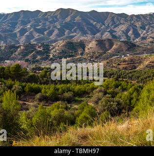 Panoramablick über die Montes de Malaga, Andalusien, Spanien Stockfoto