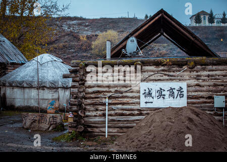 Bai haba Dorf Landschaft im Norden von Xinjiang Stockfoto