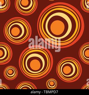 Abstrakte asymmetrische Kreise nahtlose Muster. Australian aboriginal Ornament. Aborigines Malerei Stil. Doodle Skizze Stil. Minimalistischer Grafik p Stock Vektor