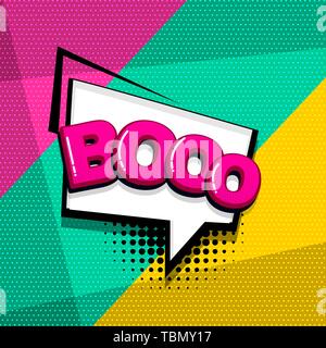 Buh erschrecken halloween Comic Text Soundeffekte Pop Art Stil. Vektor Sprechblase Wort und kurze Phrase cartoon Ausdruck Abbildung. Comics Buch co Stock Vektor