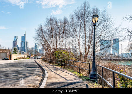 Philadelphia, Pennsylvania, USA - Dezember, 2018 - Schöne Aussicht von Philadelphia Downtown Skyline. Stockfoto