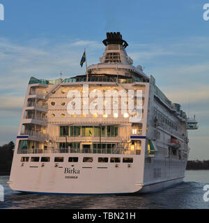 Kreuzfahrtschiff M/S Birka Stockholm segeln Weg von Stockholm, Schweden Stockfoto