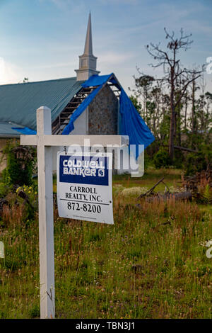 Panama City, Florida - Zerstörung von Hurrikan Michael ist weit verbreitet sind sieben Monate nach der Kategorie 5 Sturm im Florida Panhandle. Die beschädigten Stockfoto