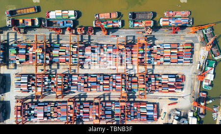 Huangpu Port Wharf, Stadt Guangzhou, Provinz Guangdong Stockfoto