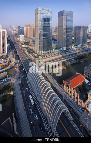 Landschaft von Han Straße in Chuhe, Wuhan Stockfoto