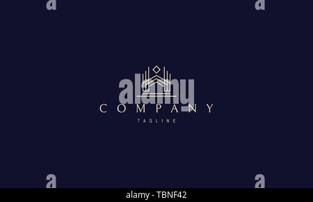 Asiatische Haus abstrakte Gold Line vektor Logo Design Stock Vektor
