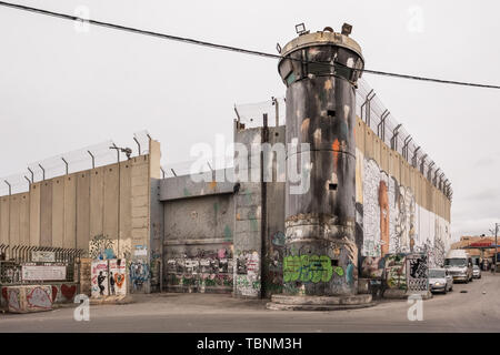 Trennmauer zwischen Israel und der West Bank Stockfoto