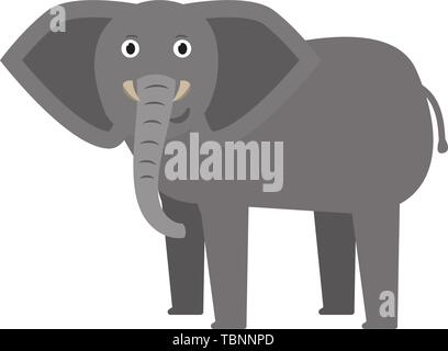 Elephant Symbol in Flat, Afrikanische Tier Vector Illustration Stock Vektor