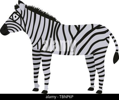 Zebra Symbol in Flat, Afrikanische Tier Vector Illustration Stock Vektor