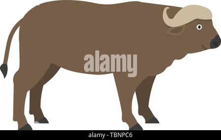 Buffalo Symbol in Flat, Afrikanische Tier Vector Illustration Stock Vektor
