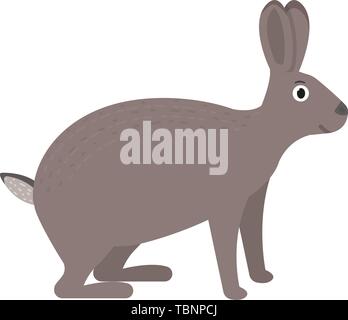 Hase Symbol in Flat, Afrikanische Tier Vector Illustration Stock Vektor