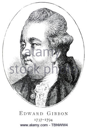 Edward Gibbon Portrait, 1737 - 1794, war ein englischer Historiker, Schriftsteller und Politiker Stockfoto